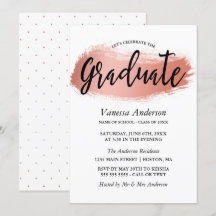 Rose Gold Brush Stroke Graduation Party