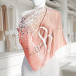 Rose Gold Brushed Metal Glitzer Monogram Name Halstuch<br><div class="desc">Dieses trendige,  schicke Bandana-Design mit hübschem silber funkelndem Glitzer auf einer Rose mit goldfarbenem metallischem Hintergrund ist einfach zu personalisieren.</div>