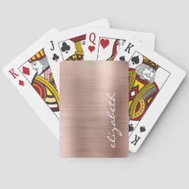 Rose Gold Brushed Metal Signature Script Spielkarten