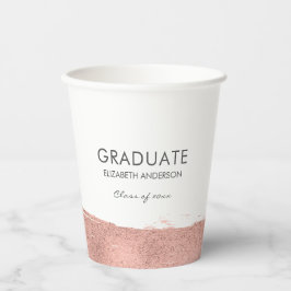 Rose Gold Brushstroke Abschluss Pappbecher