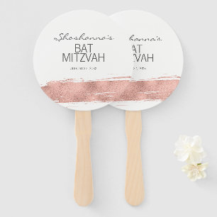 Rose Gold Brushstroke Bat Mitzvah Fächer