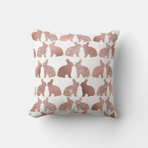 Rose Gold Bunny Osterfrühling Kaninchen Glitzer Fo Kissen