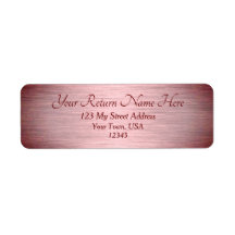 Rose Gold Burgund Brushed Metal Rücksendeadresse