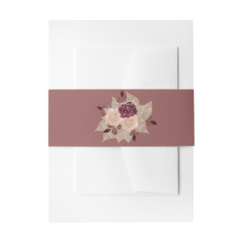 Rose Gold & Burgund Elegante Glitterie Einladungsbanderole