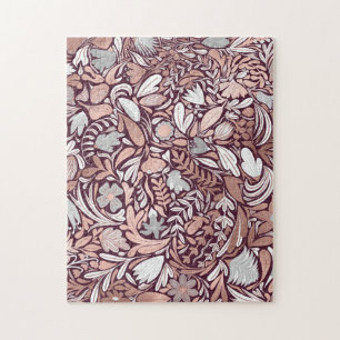 Rose Gold Burgund Floral Illustration Muster