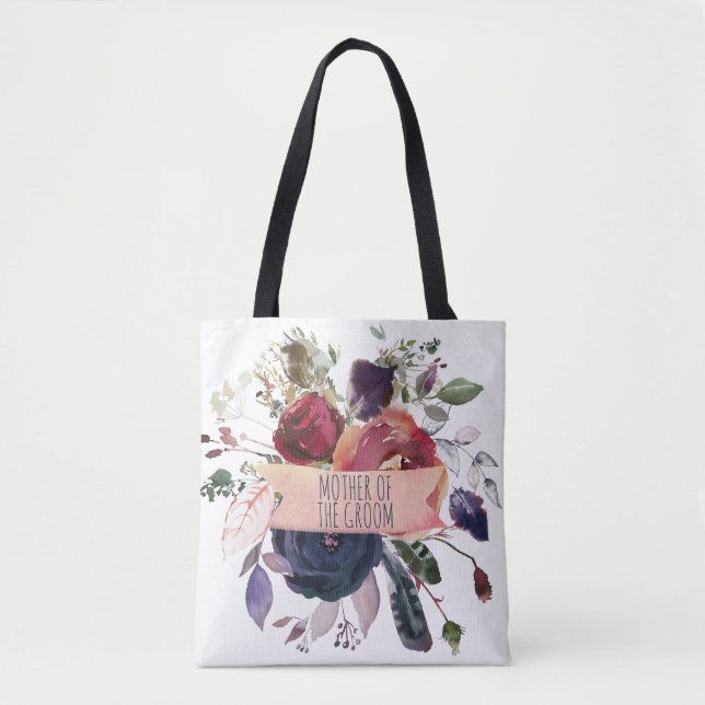 Rose Gold Burgund Marine Mutter des Grooms Tasche (Vorderseite)