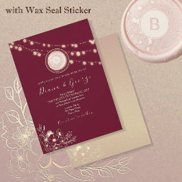 Rose Gold Burgundy Monogram Wedding Einladung