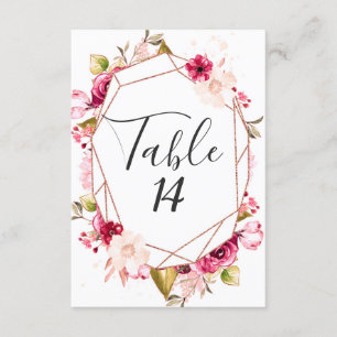Rose Gold Burgundy & rose Mariage Numéros de table