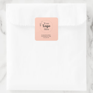 Rose Gold Business Logo Quadratischer Aufkleber