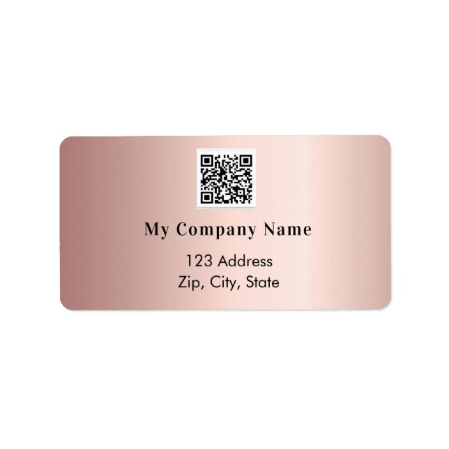 Rose Gold Business qo Rücksendeadresse Adressaufkleber (Vorne)