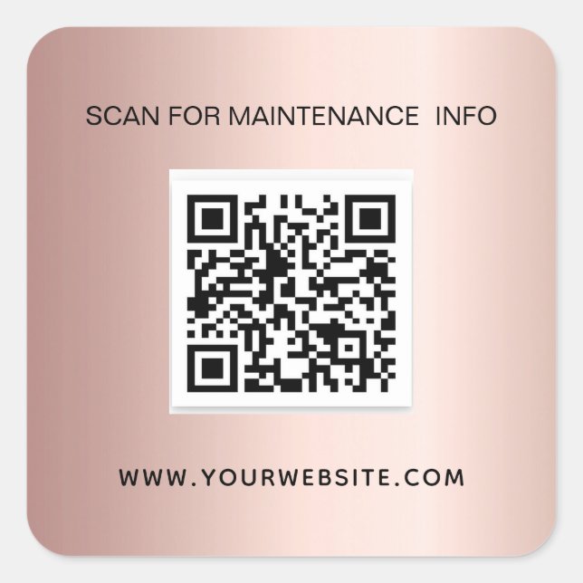 Rose Gold Business QS Quadratischer Aufkleber (Vorderseite)