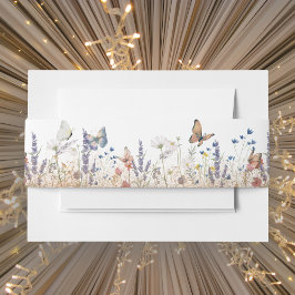 Rose Gold Butterfly Garden Einladung Bauchband Einladungsbanderole