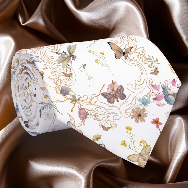 Rose Gold Butterfly Garden Neck Tie Krawatte (Von Creator hochgeladen)