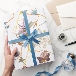 Rose Gold Butterfly Garden Wrapping Paper Geschenkpapier