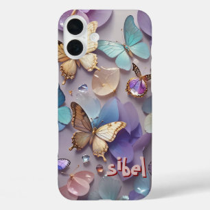 Rose Gold Butterfly Mit Monogramm Case- Mate iPhon iPhone 16 Plus Hülle