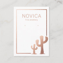 Rose Gold Cactus Earring Display Card