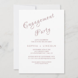 Rose Gold Calligrafy Engagement Partei Einladung
