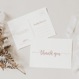 Rose Gold Calligrafy Vielen Dank Postcard Postkarte