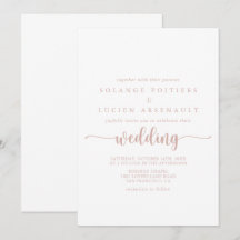 Rose Gold Calligrafy Wedding  