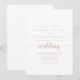 Rose Gold Calligrafy Wedding   Einladung