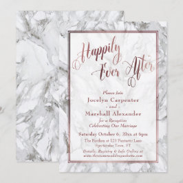 Rose Gold Calligraphie glücklich je nach Marmor Einladung