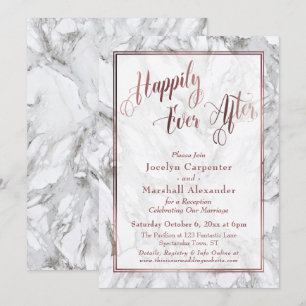 Rose Gold Calligraphie glücklich je nach Marmor Einladung