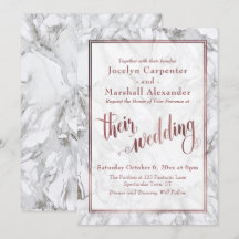 Rose Gold Calligraphie ihre Hochzeitsmarmor