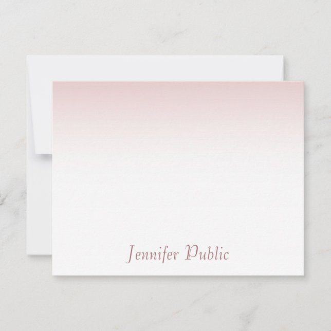 Rose Gold Calligraphie Script Modèle élégant (Devant)