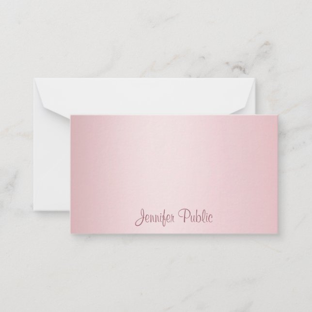 Rose Gold Calligraphié Script Monogramme Modèle (Devant)