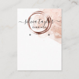 Rose Gold Calligraphy art Earrage carte d'affichag