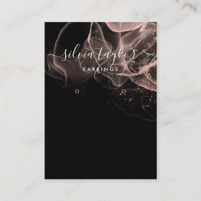 Rose Gold Calligraphy art Earrage carte d'affichag (Devant)