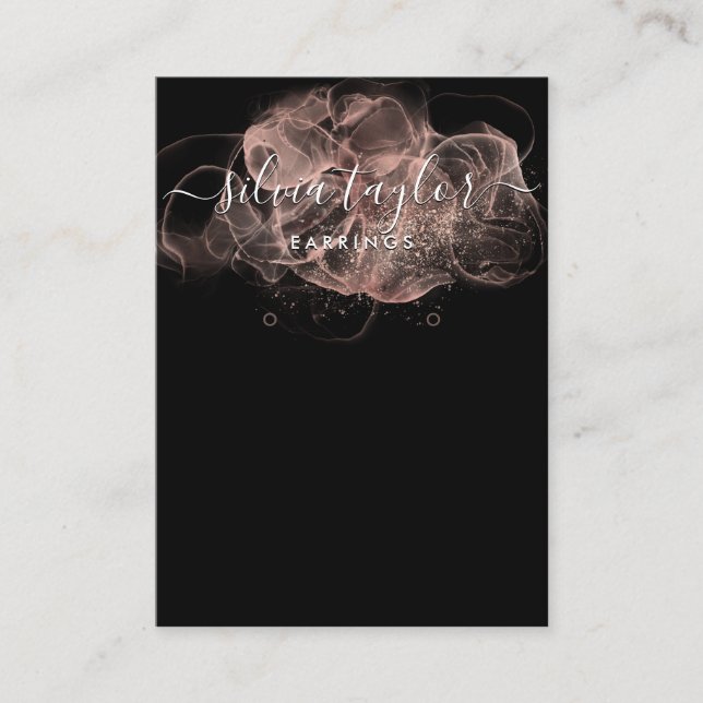 Rose Gold Calligraphy art Earrage carte d'affichag (Devant)