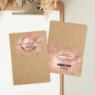 Rose Gold Calligraphy art Earrage carte d'affichag