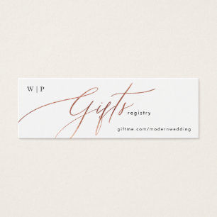 Rose Gold Calligraphy Modern Wedding Gift Registry