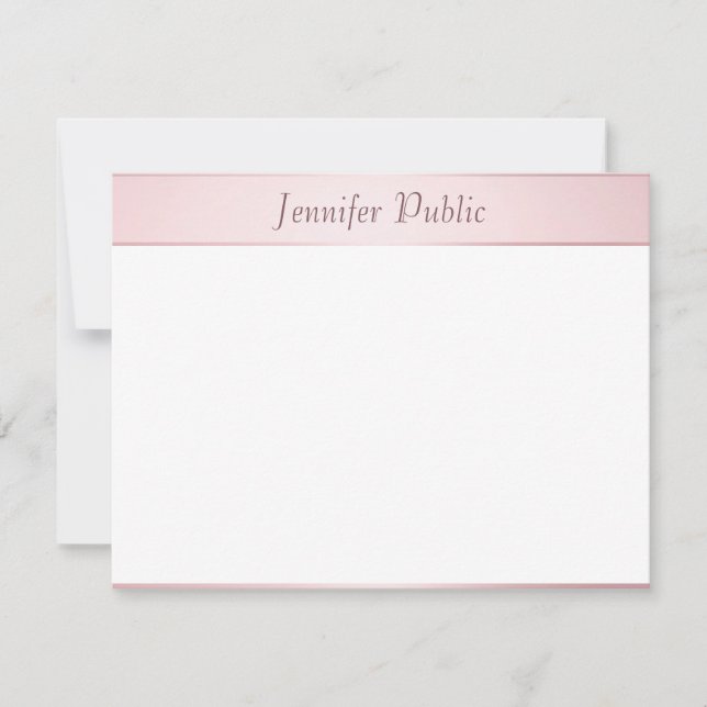 Rose Gold Calligraphy Script Elegant Template Mitteilungskarte (Vorderseite)