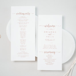 Rose Gold Calligraphy Wedding Program Programm