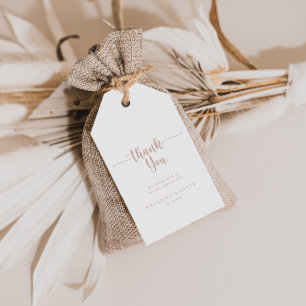 Rose Gold Calligraphy Wedding Vielen Dank Geschenkanhänger