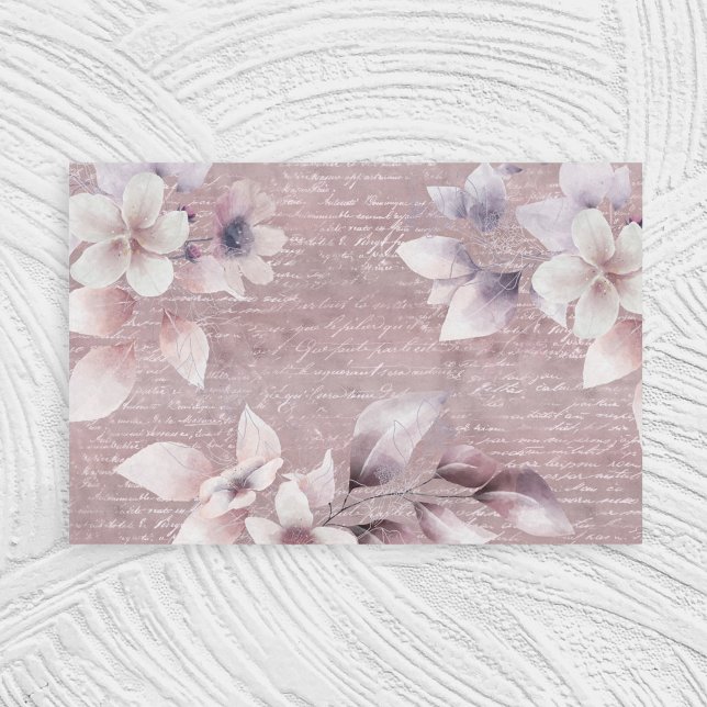 Rose Gold Calligraphy Writing Floral Decoupage Seidenpapier (Von Creator hochgeladen)