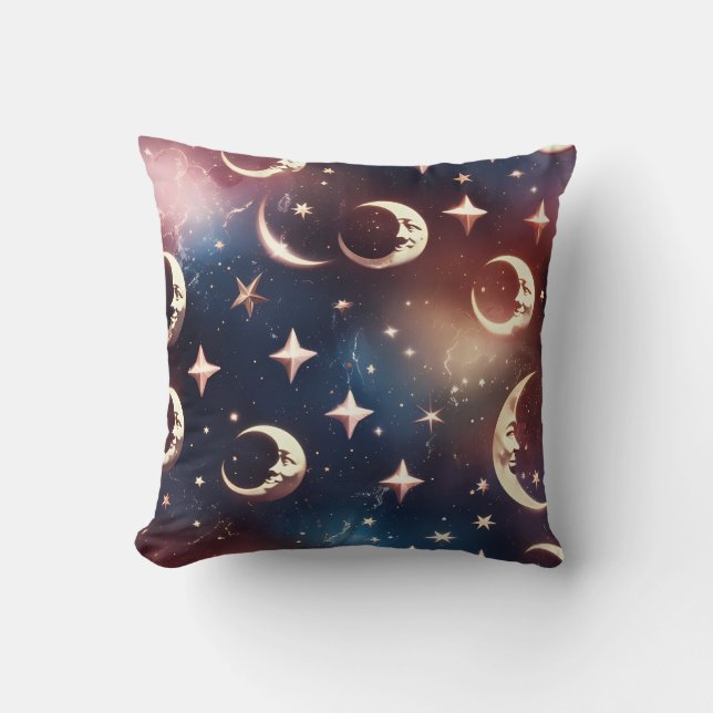 Rose Gold Celestial Mond Kissen (Vorderseite)