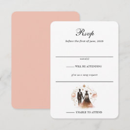 Rose Gold Celestial Wedding RSVP Karte