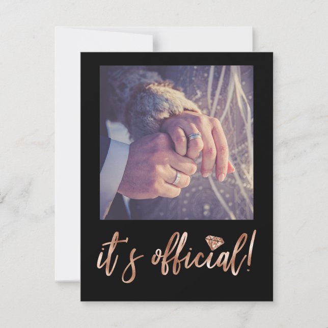 Rose Gold C'est le Mariage officiel Faire-part pho (Devant)