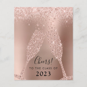Rose Gold Champagne Grad Party Einladung