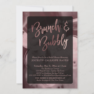 Rose Gold Champagner-Brunch & sprudelnde Handschri Einladung