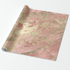 Rose Gold Champaigne Marble Linen Metallic Strokes Geschenkpapier