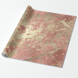 Rose Gold Champaigne Marmorsequenz Metalle Strokes Geschenkpapier