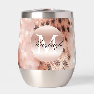 Rose Gold Cheetah Monogramme