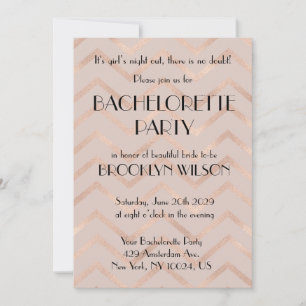 Rose Gold Chevron Einladung zum Junggesellinnenabs