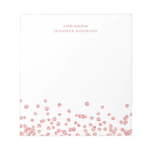 Rose Gold Chic Glam Faux Glitter Konfetti Notizblock