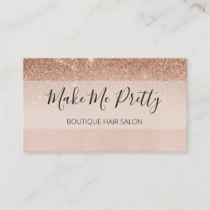 Rose Gold Chic Glitzer Ombre Pink Salon Girly Visitenkarte