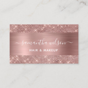 Rose Gold Chic Hairstylist Carte de visite